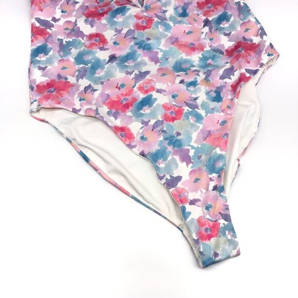 LOVESHACKFANCY Tibbie One-Piece Swimsuit Watercolor Floral Pastel S - Picture 6 of 12